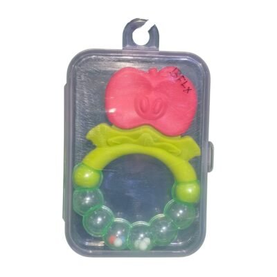 Baby Teether - Apple Shape with Beads - Pink & Yellow