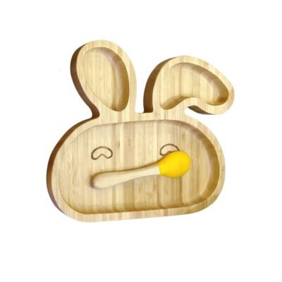 Bamboo Bunny Plate with Spoon