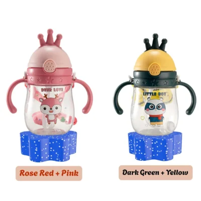 Baby Training Sippy Cup with Handle – 370ml Crown Design